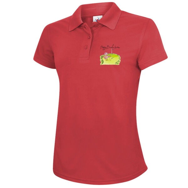 Happy Birdie to Me - Ladies Fitted Polo 4 Thumbnail